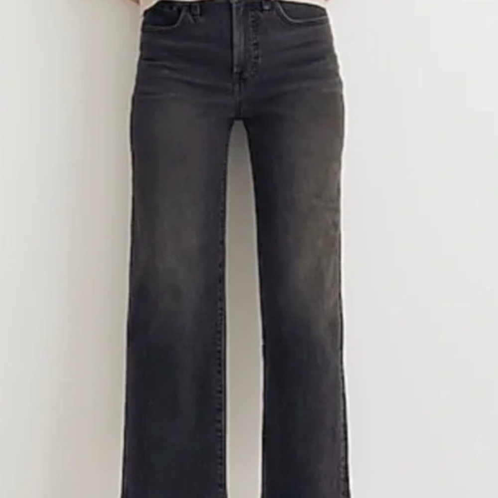 Madewell The Perfect Vintage Wide-Leg Crop Jean- black 25